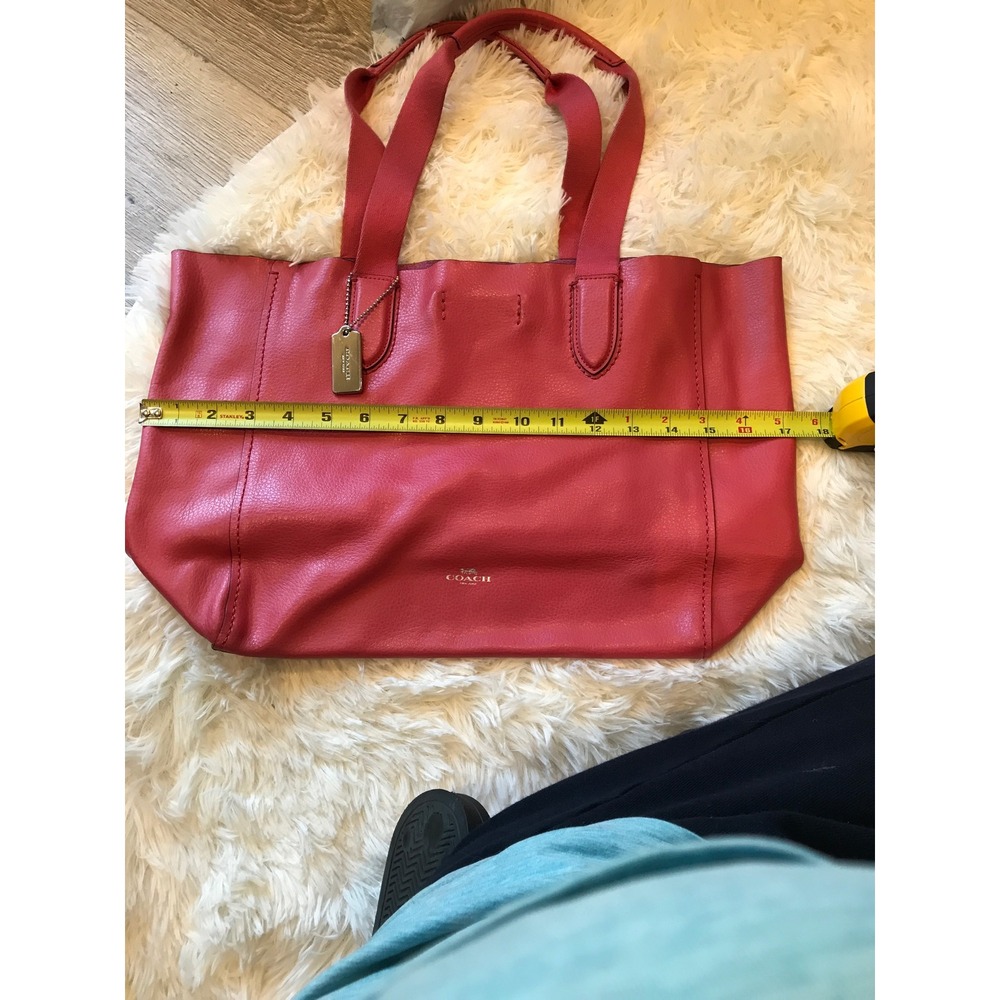 Coach Central Tote Pink Pebbled Leather Shoulder Bag F58660 Purple Interior - Picture 12 of 13